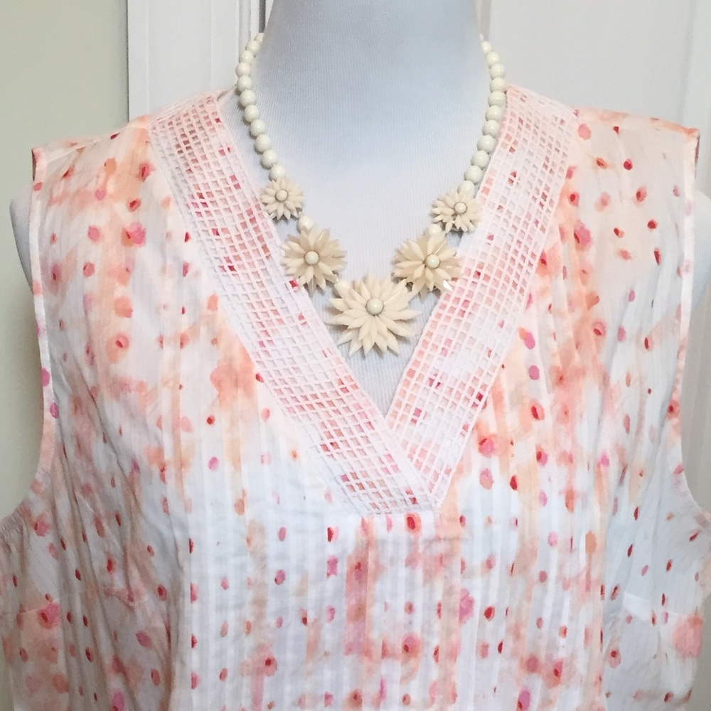Liz Claiborne cotton peach print tunic